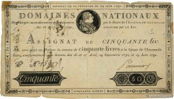 50 Livres Faux FRANCIA  1791 Ass.13a BC