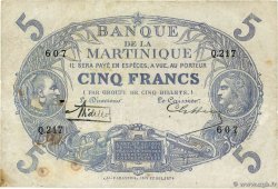 5 Francs Cabasson violet MARTINIQUE  1932 P.06 TB