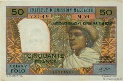 50 Francs - 10 Ariary MADAGASCAR  1962 P.061 XF-