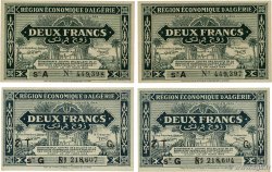 2 Francs Lot ARGELIA  1944 P.099a et P.102 EBC