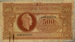 500 Francs MARIANNE fabrication anglaise FRANCIA  1945 VF.11.02