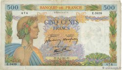 500 Francs LA PAIX FRANCIA  1941 F.32.20