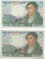 5 Francs BERGER Lot FRANCIA  1945 F.05.06