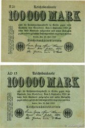 100000 Mark Lot ALLEMAGNE  1923 P.091a TB+