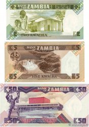 2, 5 et 50 Kwacha Lot ZAMBIA  1980 P.25d, P.26e et P.P.28a UNC