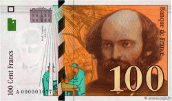 100 Francs CÉZANNE Petit numéro FRANCE  1997 F.74.01A UNC