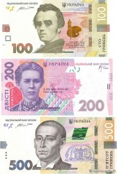 100, 200 et 500 Hryven Lot UCRAINA  2006 P.122c, P.123a et P.124d