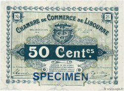 50 Centimes Spécimen FRANCE Regionalismus und verschiedenen Libourne 1918 JP.072.23var