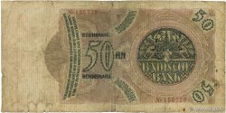 50 Reichmark ALLEMAGNE Mannheim 1924 PS.0915a B