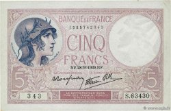 5 Francs FEMME CASQUÉE modifié FRANCIA  1939 F.04.10 MBC+