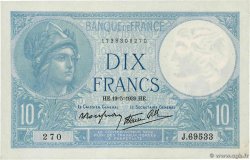 10 Francs MINERVE modifié FRANCIA  1939 F.07.03 AU+