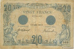 20 Francs BLEU FRANKREICH  1913 F.10.03 fS