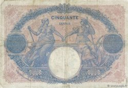 50 Francs BLEU ET ROSE FRANCIA  1915 F.14.28 q.BB