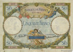 50 Francs LUC OLIVIER MERSON FRANKREICH  1928 F.15.02 fS