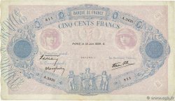 500 Francs BLEU ET ROSE modifié FRANKREICH  1939 F.31.34 SS