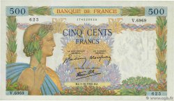 500 Francs LA PAIX FRANCIA  1942 F.32.41 q.FDC