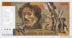 100 Francs DELACROIX imprimé en continu FRANKREICH  1990 F.69bis.01a ST