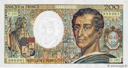 200 Francs MONTESQUIEU alphabet 101 FRANKREICH  1992 F.70bis.01