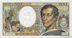 200 Francs MONTESQUIEU alphabet 101 FRANCE  1992 F.70bis.01 pr.NEUF