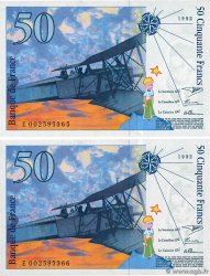 50 Francs SAINT-EXUPÉRY Consécutifs FRANCIA  1992 F.72.01b FDC