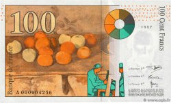 100 Francs CÉZANNE Petit numéro FRANCE  1997 F.74.01A NEUF