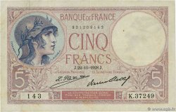 5 Francs FEMME CASQUÉE FRANCE  1928 F.03.12 F+