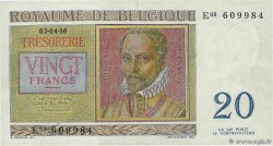 20 Francs BELGIQUE  1956 P.132b SUP