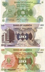 20 Shillings Lot OUGANDA  1979 P.12b, P.17 et pr.SPL