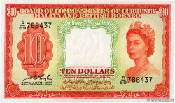 10 Dollars MALAYA e BRITISH BORNEO  1953 P.03a FDC