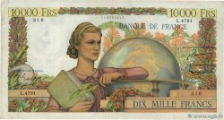 10000 Francs GÉNIE FRANÇAIS FRANKREICH  1953 F.50.65 S