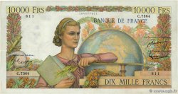 10000 Francs GÉNIE FRANÇAIS FRANCE  1954 F.50.71 VF