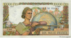 10000 Francs GÉNIE FRANÇAIS FRANKREICH  1954 F.50.72 SS