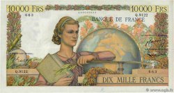 10000 Francs GÉNIE FRANÇAIS FRANKREICH  1955 F.50.75 fVZ