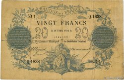 20 Francs type 1871 - Bleu FRANCE  1873 F.A46.04 B+
