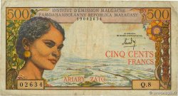 500 Francs - 100 Ariary MADAGASCAR  1964 P.058a TB