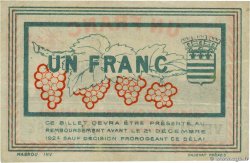 1 Franc FRANCE regionalism and various Béziers 1920 JP.027.28 VF+
