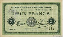 2 Francs FRANCE regionalism and miscellaneous Montluçon, Gannat 1917 JP.084.39 UNC-