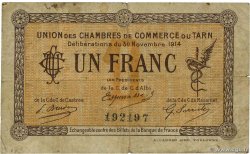 1 Franc FRANCE regionalismo e varie Albi - Castres - Mazamet 1914 JP.005.05 q.MB