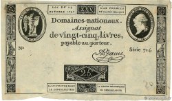 25 Livres FRANCE  1792 Ass.37a TTB+