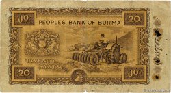 20 Kyats BURMA (VOIR MYANMAR)  1965 p.55
 S