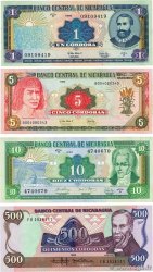 1, 5, 10 Centavo De Cordoba et 500 Cordobas Lot NICARAGUA  1985 P.155 et P.167 à P.169 AU