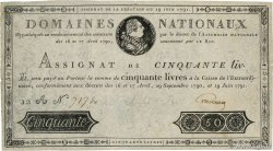 50 Livres FRANCE  1791 Ass.13a TB