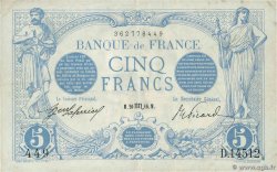 5 Francs BLEU FRANCIA  1916 F.02.44 q.SPL