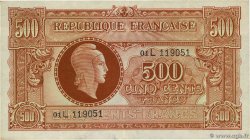 500 Francs MARIANNE fabrication anglaise Petit numéro FRANKREICH  1945 VF.11.01 fVZ