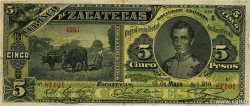 5 Pesos MEXIQUE Zacatecas 1914 PS.0475d