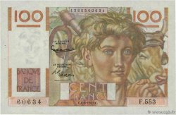 100 Francs JEUNE PAYSAN filigrane inversé FRANCIA  1952 F.28bis.02 MBC+