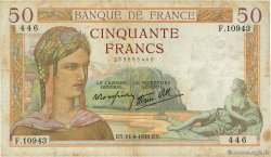 50 Francs CÉRÈS modifié FRANCE  1939 F.18.30