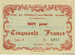 50 Francs FRANCE regionalism and various Romilly-Sur-Seine 1940 P.-