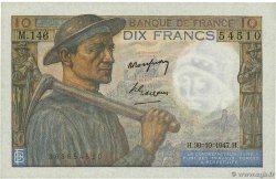 10 Francs MINEUR FRANKREICH  1947 F.08.18 fST+