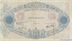 500 Francs BLEU ET ROSE modifié FRANKREICH  1939 F.31.40
